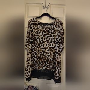 Nina Leonard animal print tunic 3X